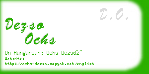 dezso ochs business card